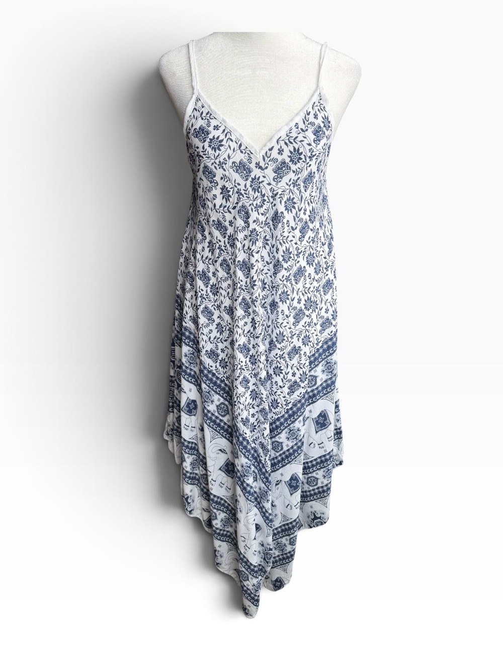NWT Made in Italy Cotton Kerchief Summer Dress Flowy Boho Resort Style